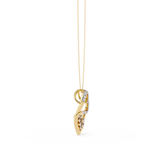 Modern Double Heart Design 0.36 Lab Grown Diamond Pendant in 3.98 Gold Setting (No Chain)