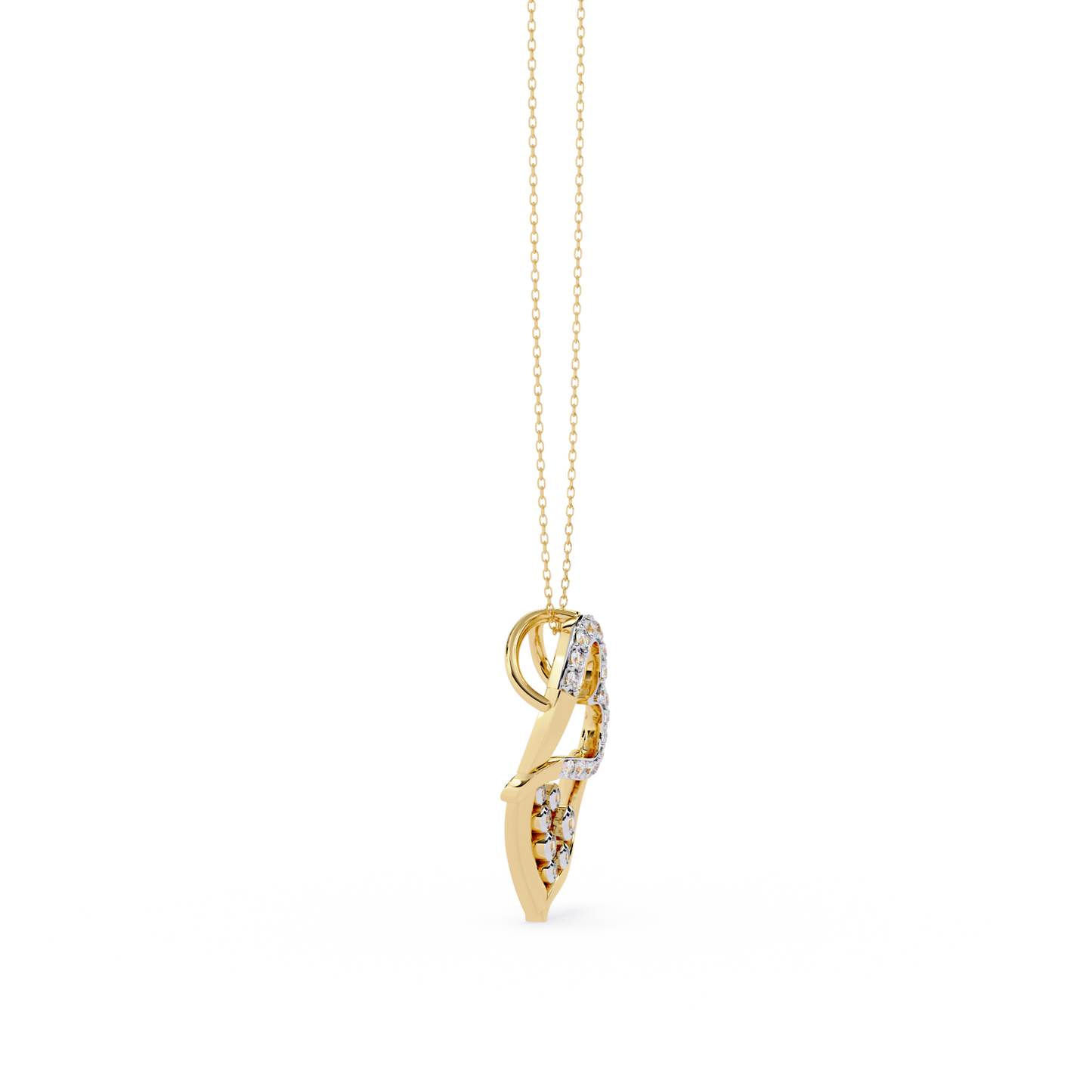 Modern Double Heart Design 0.36 Lab Grown Diamond Pendant in 3.98 Gold Setting (No Chain)