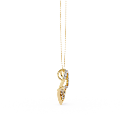 Modern Double Heart Design 0.36 Lab Grown Diamond Pendant in 3.98 Gold Setting (No Chain)