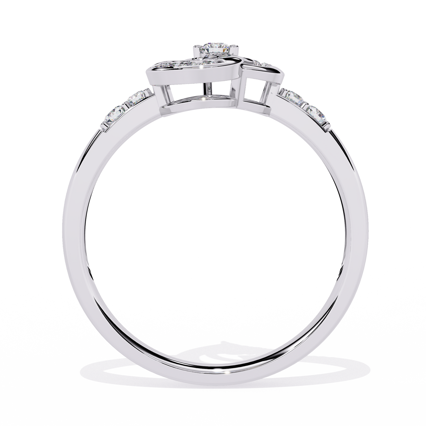 Sparkling Heart: 14k Gold Ring with 0.13ct Diamond Accent