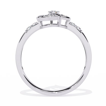 Sparkling Heart: 14k Gold Ring with 0.13ct Diamond Accent