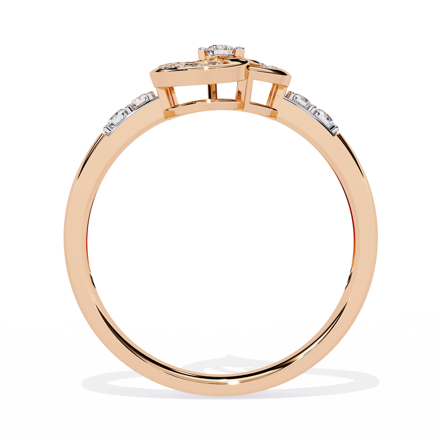 Sparkling Heart: 14k Gold Ring with 0.13ct Diamond Accent