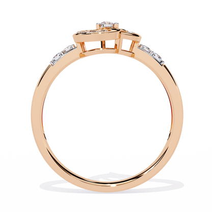 Sparkling Heart: 14k Gold Ring with 0.13ct Diamond Accent