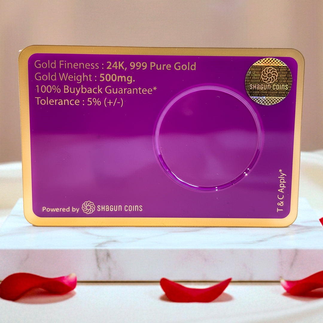 500 mg 24K 999 Pure Gold Coin - 100 % Buyback Guarantee | New Age Diamonds