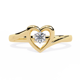 Luxurious Love: 0.10ct Diamond Ring with 14k Gold Valentine's Day Ring