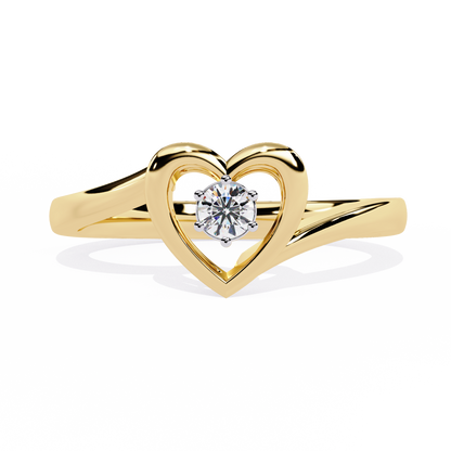 Luxurious Love: 0.10ct Diamond Ring with 14k Gold Valentine's Day Ring