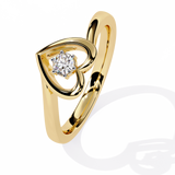Luxurious Love: 0.10ct Diamond Ring with 14k Gold Valentine's Day Ring