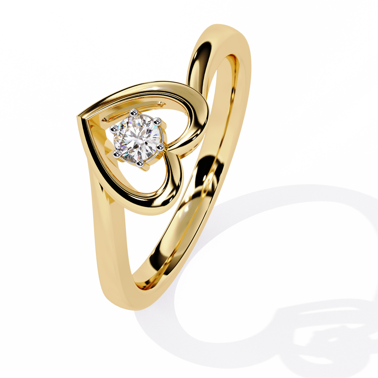 Luxurious Love: 0.10ct Diamond Ring with 14k Gold Valentine's Day Ring