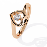Luxurious Love: 0.10ct Diamond Ring with 14k Gold Valentine's Day Ring
