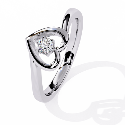 Luxurious Love: 0.10ct Diamond Ring with 14k Gold Valentine's Day Ring
