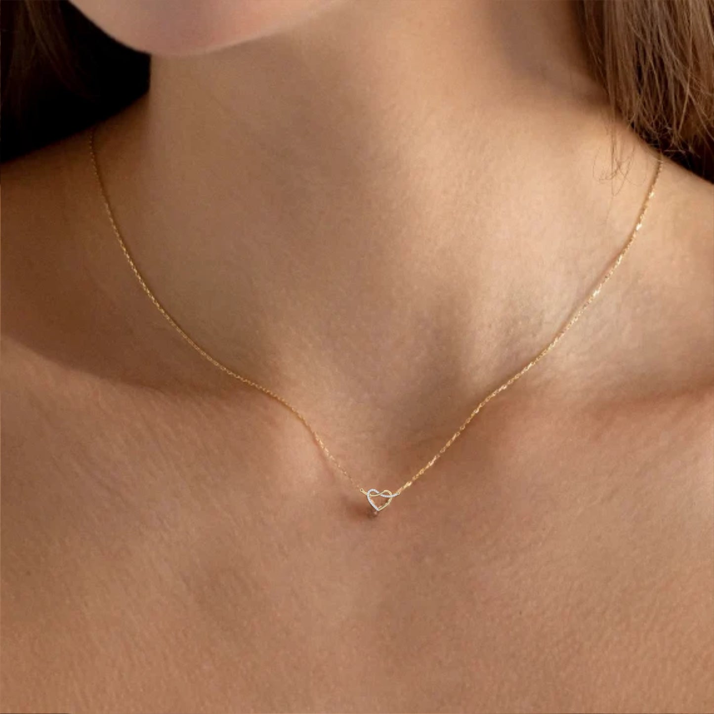 0.09ct Diamond Heart Pendant in Gold without Chain