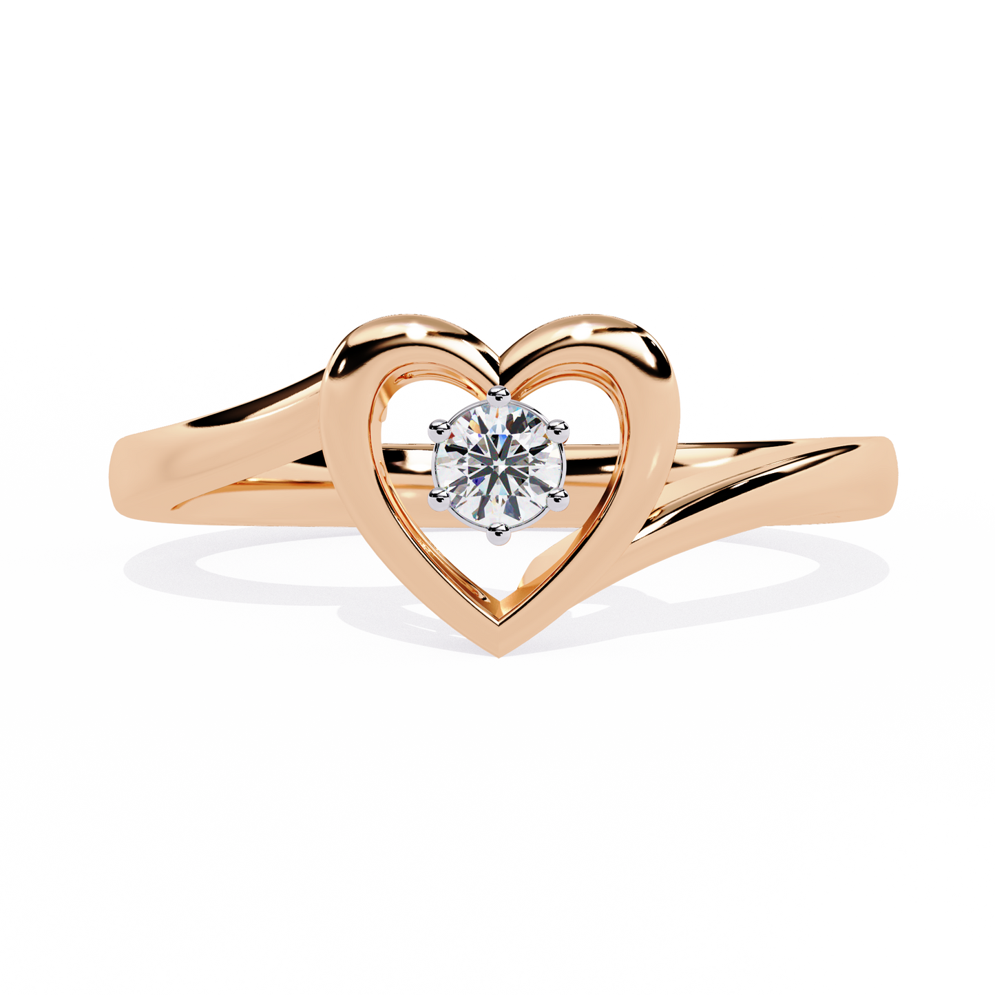 Luxurious Love: 0.10ct Diamond Ring with 14k Gold Valentine's Day Ring