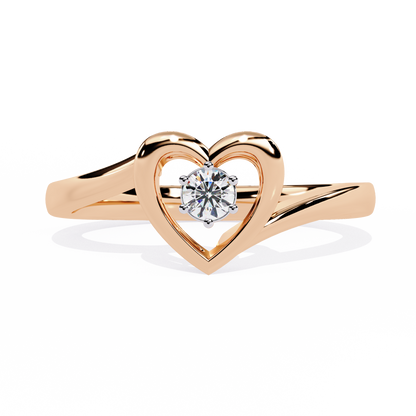 Luxurious Love: 0.10ct Diamond Ring with 14k Gold Valentine's Day Ring
