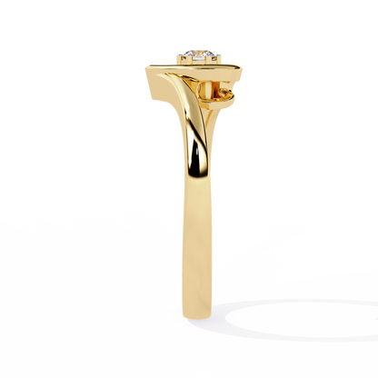 Luxurious Love: 0.10ct Diamond Ring with 14k Gold Valentine's Day Ring