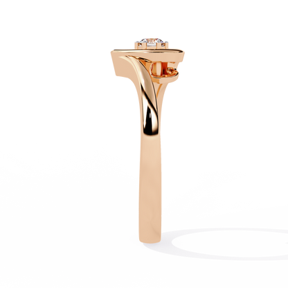 Luxurious Love: 0.10ct Diamond Ring with 14k Gold Valentine's Day Ring