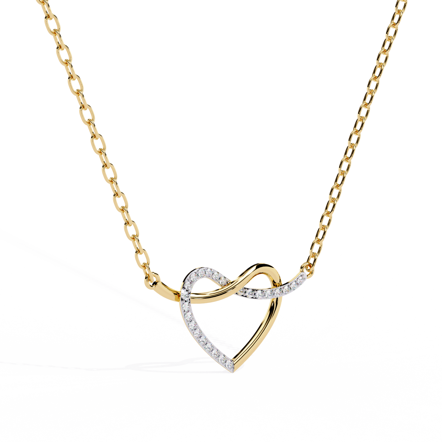 0.09ct Diamond Heart Pendant in Gold without Chain