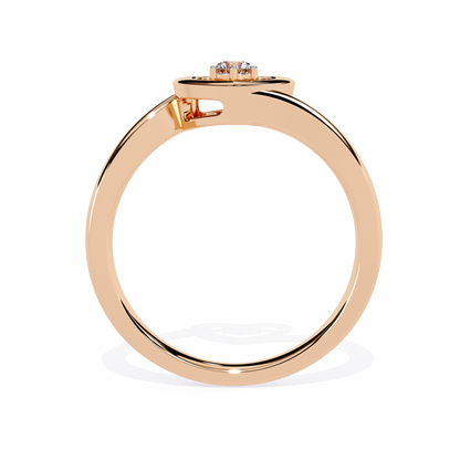 Luxurious Love: 0.10ct Diamond Ring with 14k Gold Valentine's Day Ring