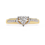 Radiant Heart: 14k Gold Heart Ring with 0.49ct Diamond