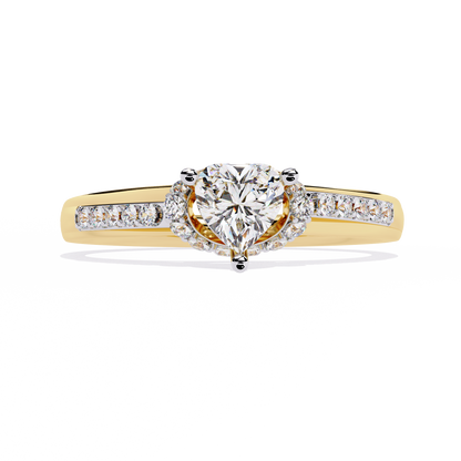 Radiant Heart: 14k Gold Heart Ring with 0.49ct Diamond