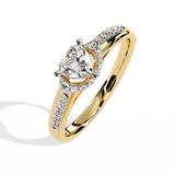 Radiant Heart: 14k Gold Heart Ring with 0.49ct Diamond