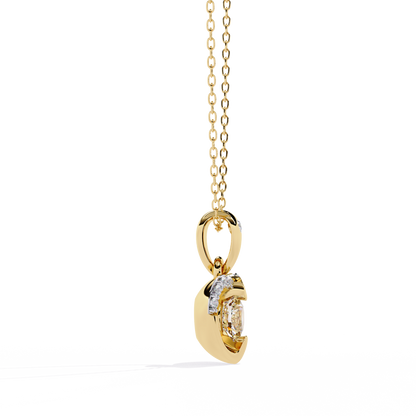 Gold Heart Pendant with 0.27 Carat Diamond without chain