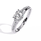 Radiant Heart: 14k Gold Heart Ring with 0.49ct Diamond