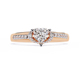 Radiant Heart: 14k Gold Heart Ring with 0.49ct Diamond