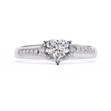 Radiant Heart: 14k Gold Heart Ring with 0.49ct Diamond
