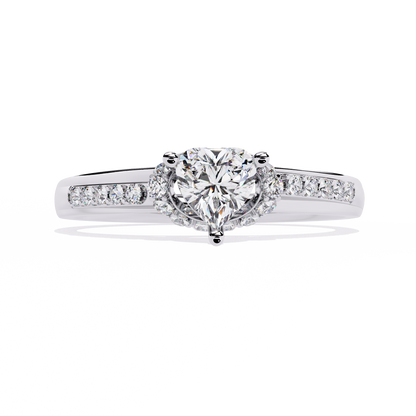 Radiant Heart: 14k Gold Heart Ring with 0.49ct Diamond