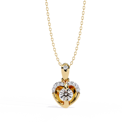 Gold Heart Pendant with 0.27 Carat Diamond without chain