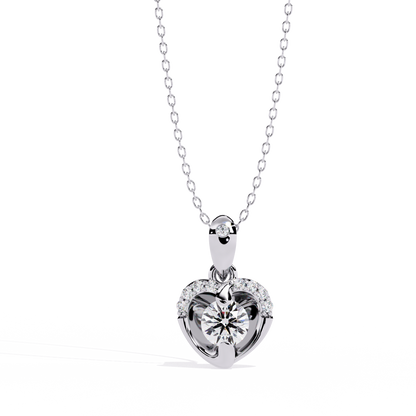 Gold Heart Pendant with 0.27 Carat Diamond without chain