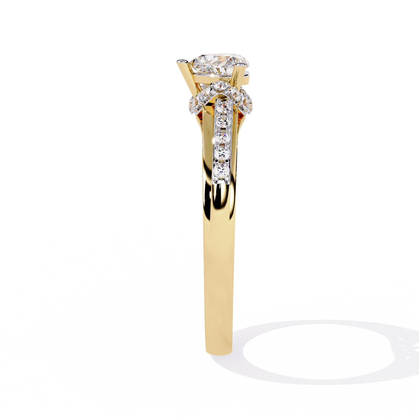 Radiant Heart: 14k Gold Heart Ring with 0.49ct Diamond
