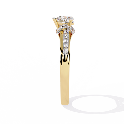 Radiant Heart: 14k Gold Heart Ring with 0.49ct Diamond