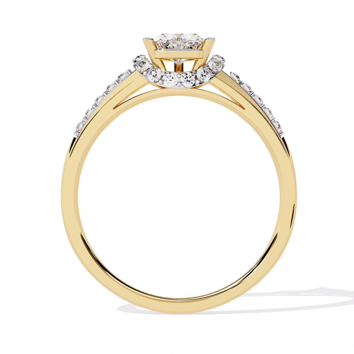 Radiant Heart: 14k Gold Heart Ring with 0.49ct Diamond
