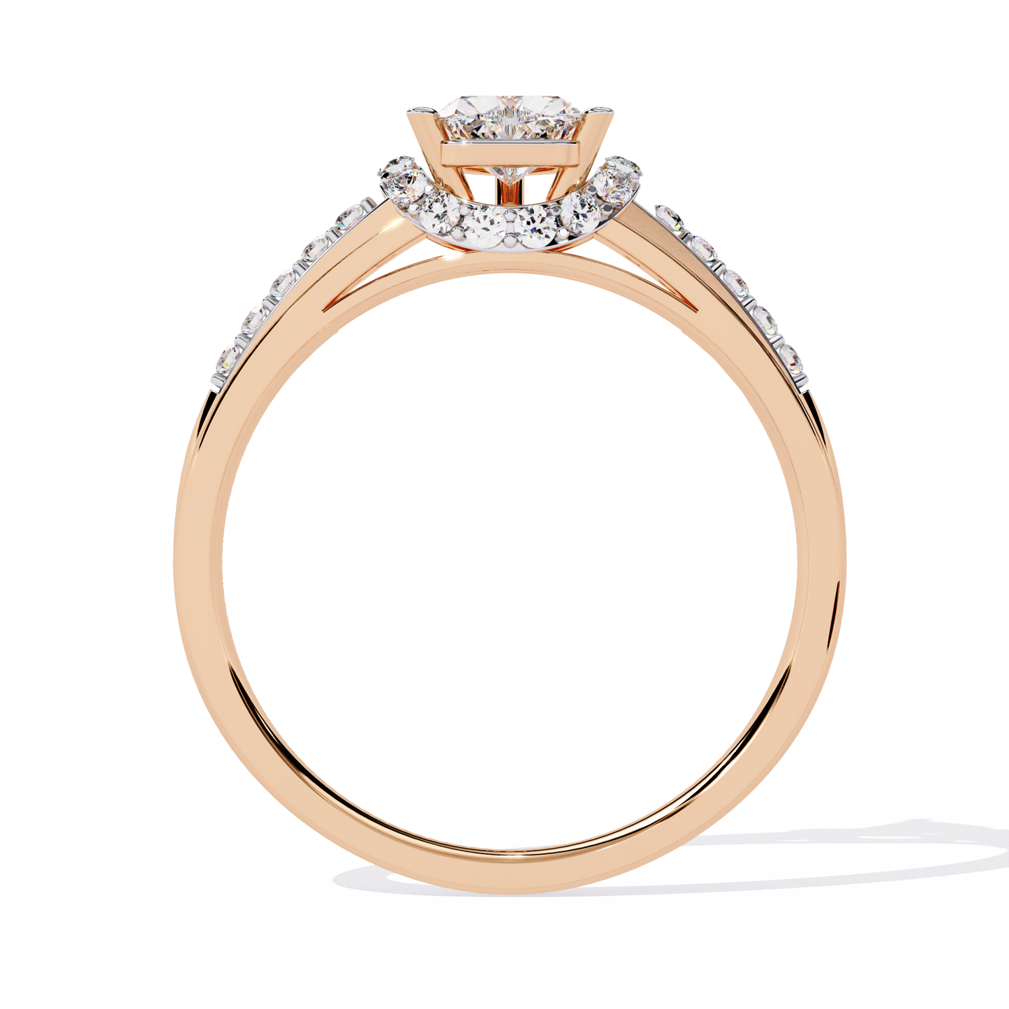 Radiant Heart: 14k Gold Heart Ring with 0.49ct Diamond