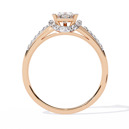 Radiant Heart: 14k Gold Heart Ring with 0.49ct Diamond
