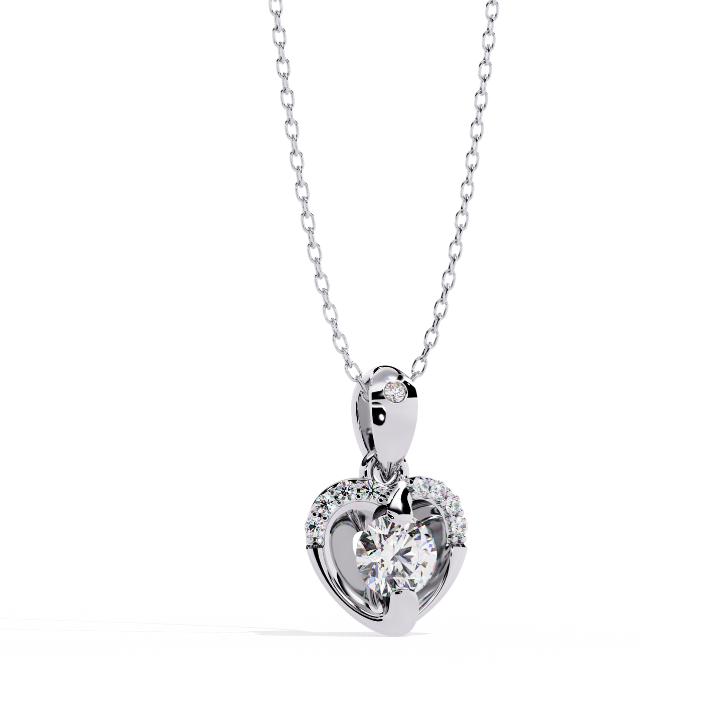 Gold Heart Pendant with 0.27 Carat Diamond without chain