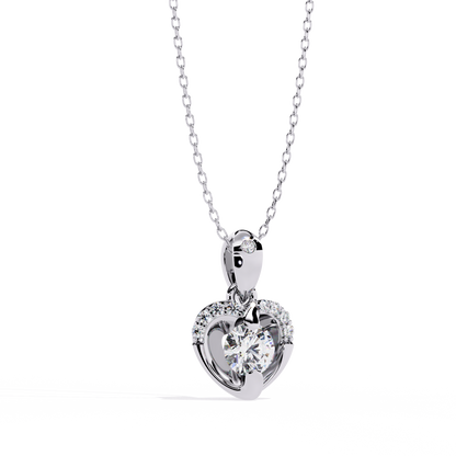 Gold Heart Pendant with 0.27 Carat Diamond without chain