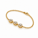 18K Gold Vermeil Three-Stone Pear Halo Lab-Grown Diamond Bracelet