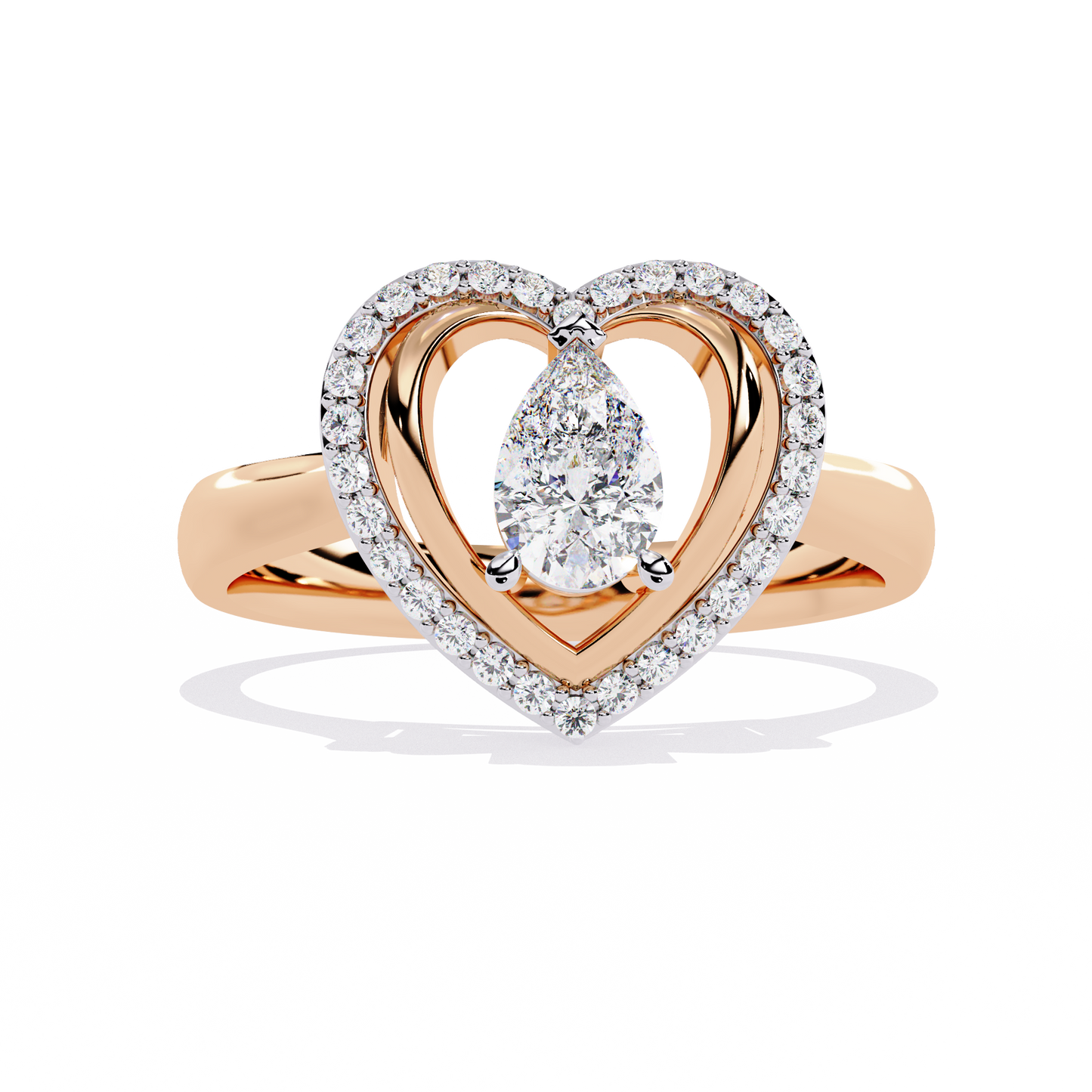 Love's Embrace: 14k Gold Ring with 0.47ct Diamond