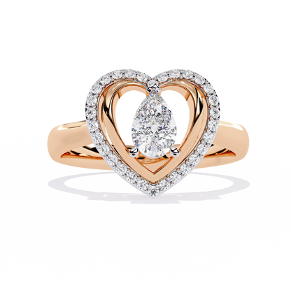 Love's Embrace: 14k Gold Ring with 0.47ct Diamond