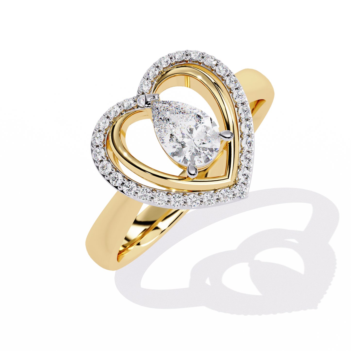 Love's Embrace: 14k Gold Ring with 0.47ct Diamond