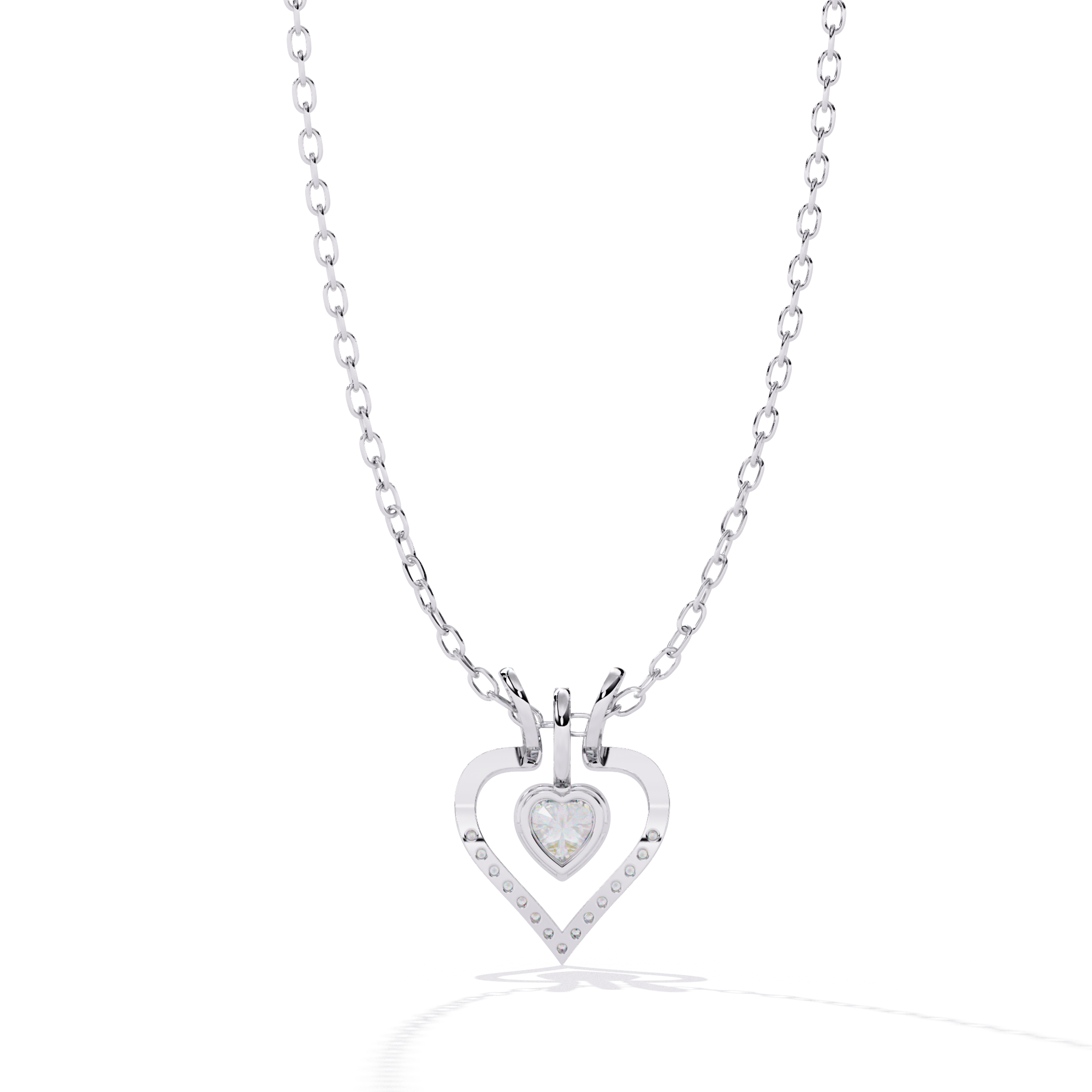 Luxurious Gold Heart Pendant with a 0.65 Carat Lab Grown Diamond (No Chain)