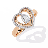 Love's Embrace: 14k Gold Ring with 0.47ct Diamond