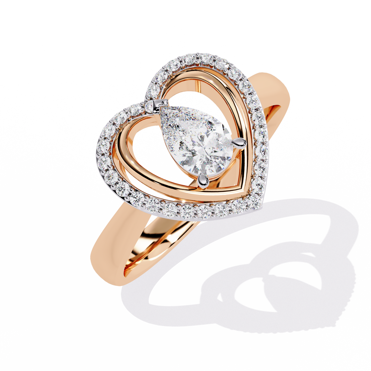 Love's Embrace: 14k Gold Ring with 0.47ct Diamond