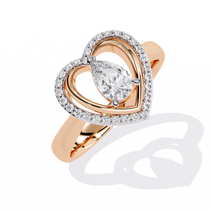 Love's Embrace: 14k Gold Ring with 0.47ct Diamond