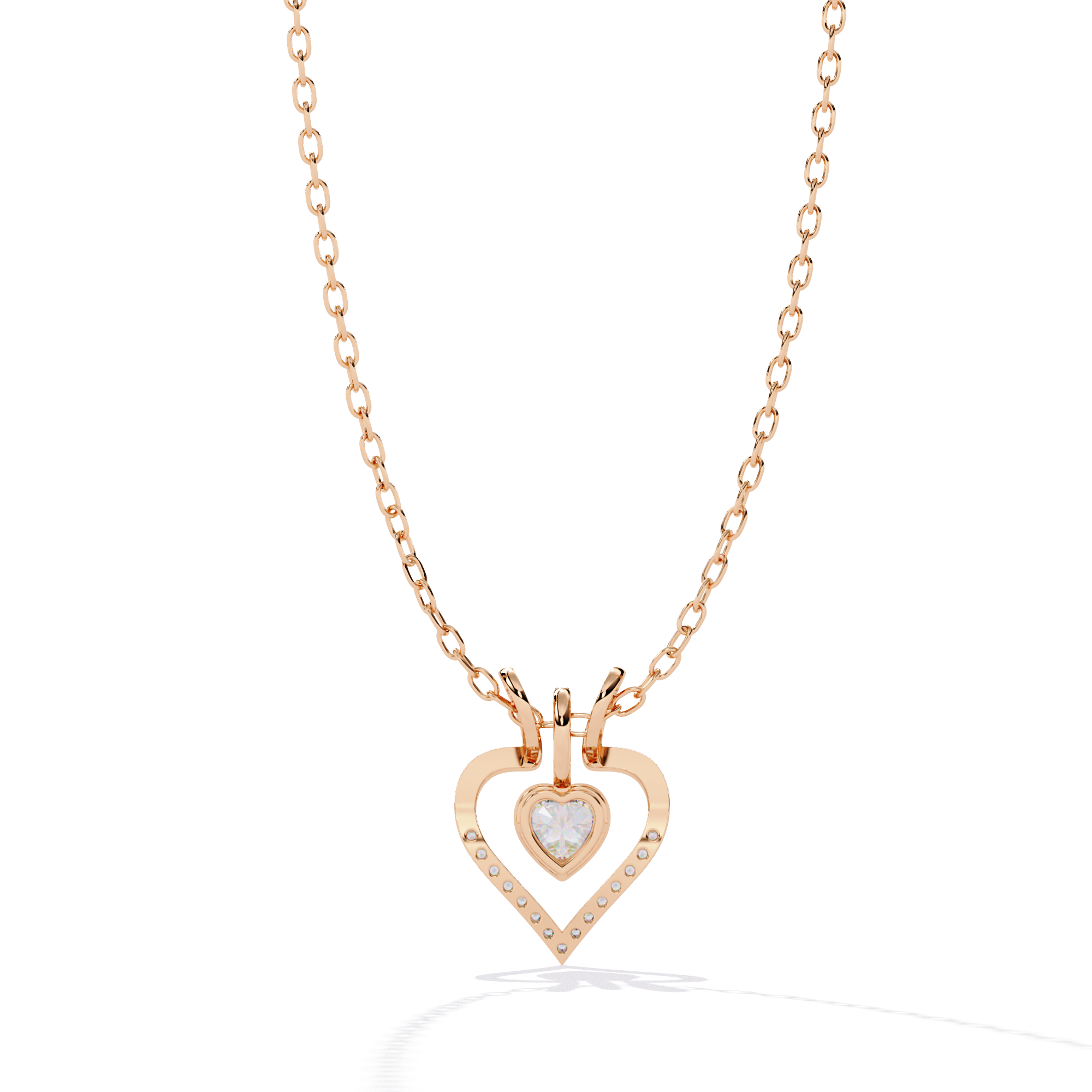 Luxurious Gold Heart Pendant with a 0.65 Carat Lab Grown Diamond (No Chain)