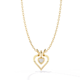 Luxurious Gold Heart Pendant with a 0.65 Carat Lab Grown Diamond (No Chain)