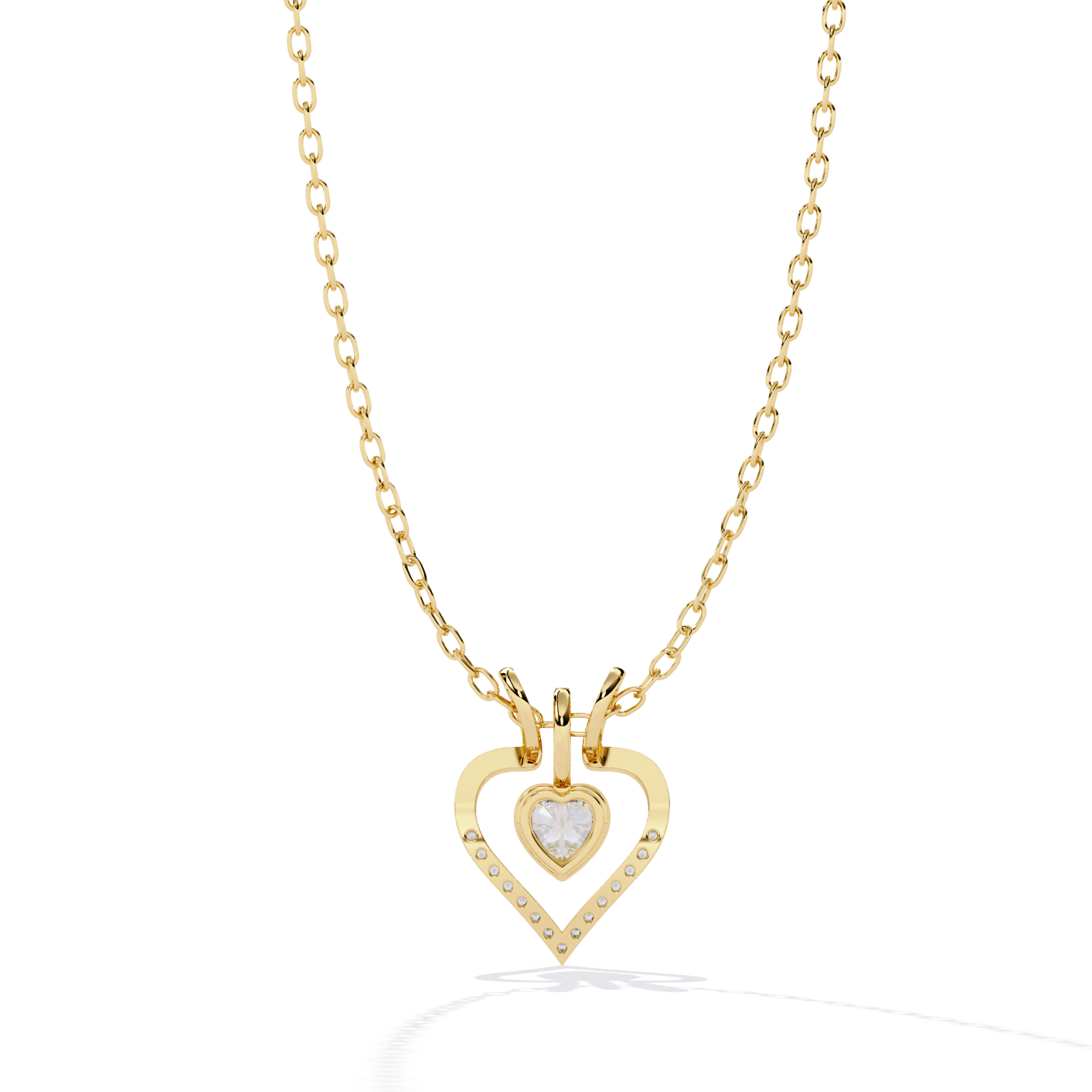 Luxurious Gold Heart Pendant with a 0.65 Carat Lab Grown Diamond (No Chain)