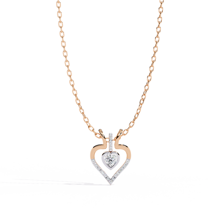 Luxurious Gold Heart Pendant with a 0.65 Carat Lab Grown Diamond (No Chain)